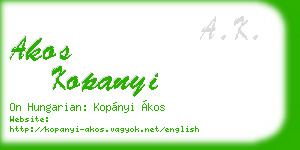 akos kopanyi business card